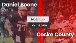 Matchup: Daniel Boone High vs. Cocke County  2020