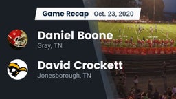 Recap: Daniel Boone  vs. David Crockett  2020