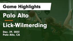 Palo Alto  vs Lick-Wilmerding  Game Highlights - Dec. 29, 2022