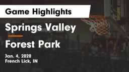 Springs Valley  vs Forest Park  Game Highlights - Jan. 4, 2020