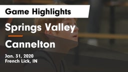 Springs Valley  vs Cannelton  Game Highlights - Jan. 31, 2020