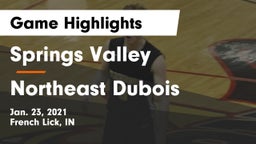 Springs Valley  vs Northeast Dubois  Game Highlights - Jan. 23, 2021