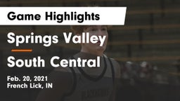 Springs Valley  vs South Central  Game Highlights - Feb. 20, 2021
