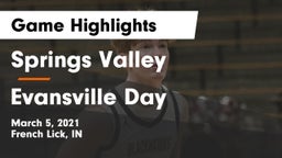 Springs Valley  vs Evansville Day Game Highlights - March 5, 2021