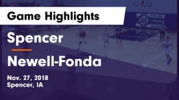 Spencer  vs Newell-Fonda  Game Highlights - Nov. 27, 2018