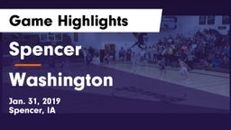 Spencer  vs Washington  Game Highlights - Jan. 31, 2019