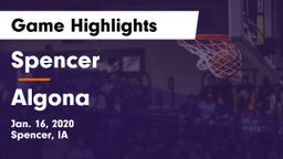 Spencer  vs Algona  Game Highlights - Jan. 16, 2020