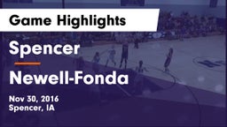 Spencer  vs Newell-Fonda  Game Highlights - Nov 30, 2016