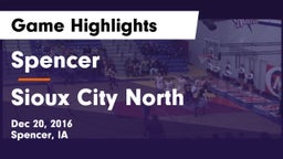 Spencer  vs Sioux City North  Game Highlights - Dec 20, 2016