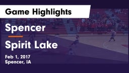 Spencer  vs Spirit Lake  Game Highlights - Feb 1, 2017