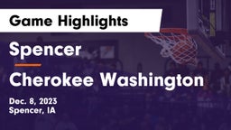 Spencer  vs Cherokee Washington  Game Highlights - Dec. 8, 2023