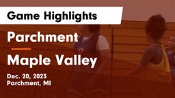 Parchment  vs Maple Valley  Game Highlights - Dec. 20, 2023