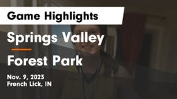 Springs Valley  vs Forest Park  Game Highlights - Nov. 9, 2023