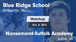 Matchup: Blue Ridge vs. Nansemond-Suffolk Academy  2016