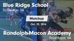 Matchup: Blue Ridge vs. Randolph-Macon Academy  2016