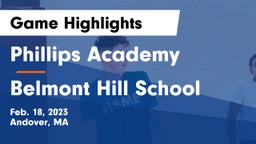 Phillips Academy vs Belmont Hill School Game Highlights - Feb. 18, 2023