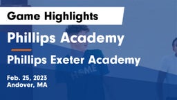 Phillips Academy vs Phillips Exeter Academy  Game Highlights - Feb. 25, 2023