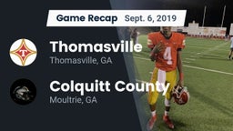 Recap: Thomasville  vs. Colquitt County  2019