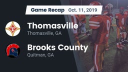 Recap: Thomasville  vs. Brooks County  2019