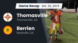 Recap: Thomasville  vs. Berrien  2019