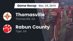 Recap: Thomasville  vs. Rabun County  2019