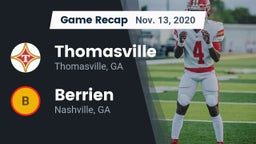 Recap: Thomasville  vs. Berrien  2020