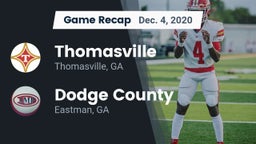 Recap: Thomasville  vs. Dodge County  2020