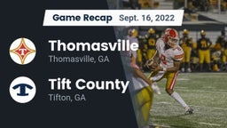 Recap: Thomasville  vs. Tift County  2022