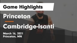 Princeton  vs Cambridge-Isanti  Game Highlights - March 16, 2021