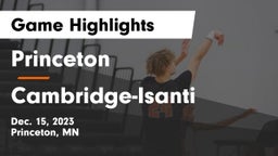 Princeton  vs Cambridge-Isanti  Game Highlights - Dec. 15, 2023