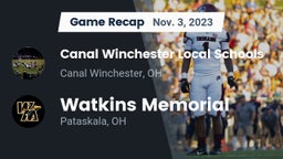 Recap: Canal Winchester Local Schools vs. Watkins Memorial  2023