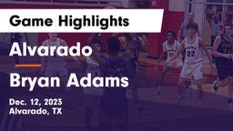 Alvarado  vs Bryan Adams  Game Highlights - Dec. 12, 2023