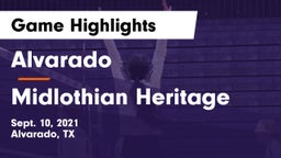 Alvarado  vs Midlothian Heritage Game Highlights - Sept. 10, 2021