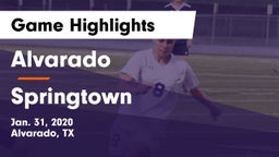 Alvarado  vs Springtown  Game Highlights - Jan. 31, 2020