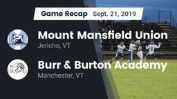 Recap: Mount Mansfield Union  vs. Burr & Burton Academy  2019