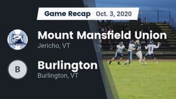 Recap: Mount Mansfield Union  vs. Burlington  2020