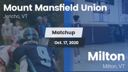 Matchup: Mount Mansfield vs. Milton  2020