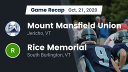 Recap: Mount Mansfield Union  vs. Rice Memorial  2020