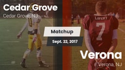 Matchup: Cedar Grove High vs. Verona  2017