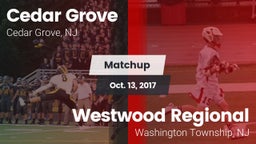 Matchup: Cedar Grove High vs. Westwood Regional  2017