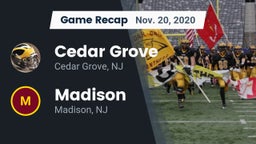 Recap: Cedar Grove  vs. Madison  2020