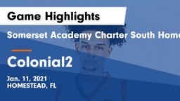 Somerset Academy Charter South Homestead vs Colonial2 Game Highlights - Jan. 11, 2021