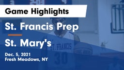 St. Francis Prep  vs St. Mary's Game Highlights - Dec. 5, 2021