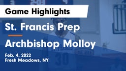 St. Francis Prep  vs Archbishop Molloy  Game Highlights - Feb. 4, 2022