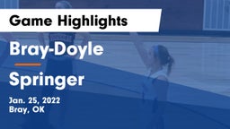 Bray-Doyle  vs Springer  Game Highlights - Jan. 25, 2022