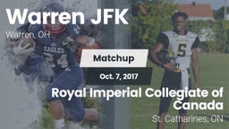 Matchup: Warren JFK vs. Royal Imperial Collegiate of Canada 2017