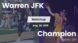 Matchup: Warren JFK vs. Champion  2019