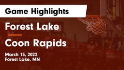 Forest Lake  vs Coon Rapids  Game Highlights - March 15, 2022