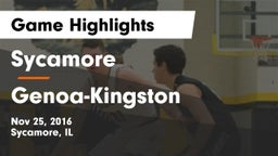 Sycamore  vs Genoa-Kingston Game Highlights - Nov 25, 2016