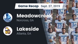 Recap: Meadowcreek  vs. Lakeside  2019